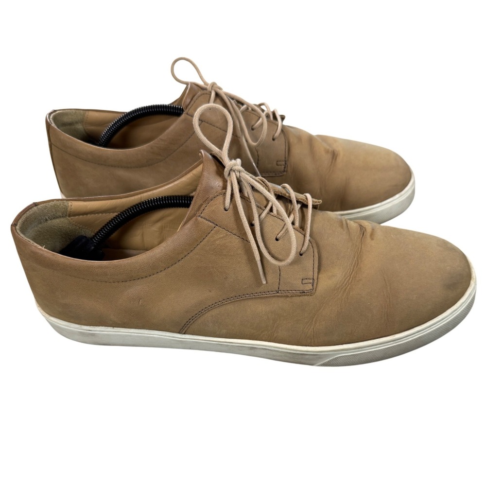 Nisolo Diego Low Top Leather Sneakers Mens 12.5 Brandy Tan Minimalist Brazil‎